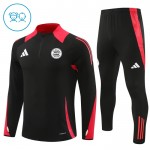 Kinder Bayern München Training Sweatshirts Viertelreißverschluss 2024-25 Schwarze